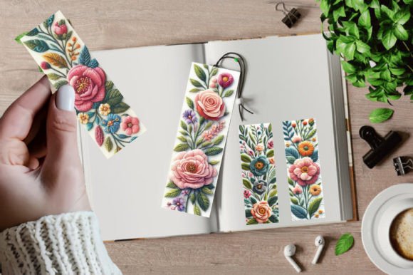 Charming Embroidery Crochet Floral Bookmark