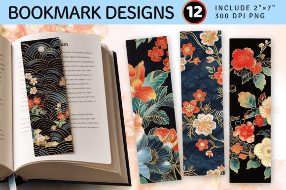 Charming Japanese Floral Embroidery Bookmark