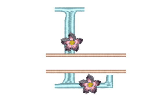 Charming Split Floral Letter L for Elegant Embroidery