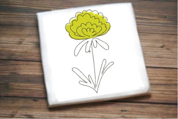 Chrysanthemum Single Line Flower Embroidery