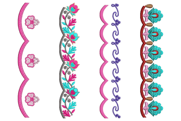 Delicate Floral Borders: A Charming Embroidery Choice