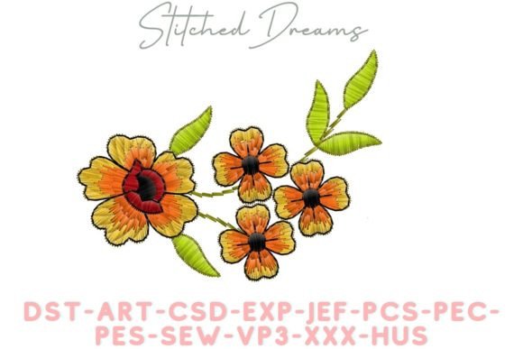 Delicate Flowers: A Timeless Embroidery Design