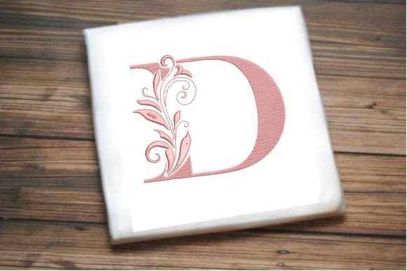 Elegant Floral Alphabet Letter D for Apparel