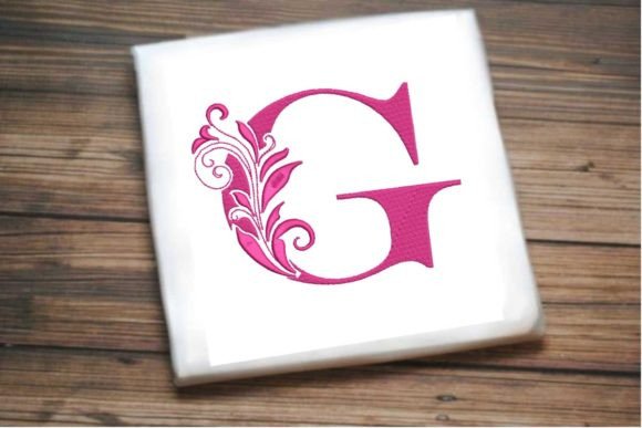 Elegant Floral Alphabet Letter G for Embroidery