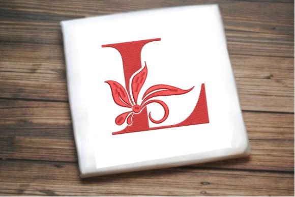 Elegant Floral Alphabet Letter L for Apparel