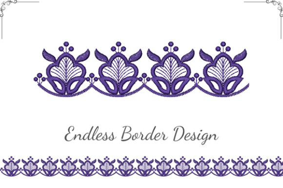 Elegant Floral Border: A Versatile Design for Apparel