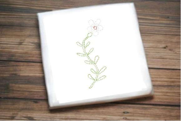 Elegant One Line Small Flower with Leaf