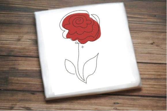 Elegant Red Rose Single Line for Premium Sweatshirts