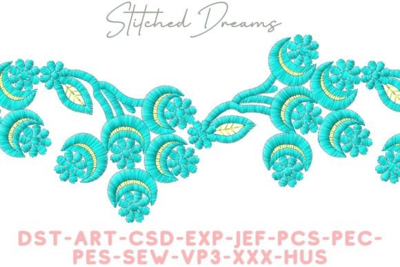 Exquisite Floral Motifs Border: A Touch of Nature's Charm