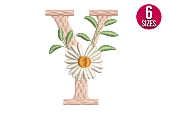Floral Alphabet Letter Y: A Premium Embroidery Design