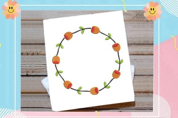 Floral Circle Border: A Charming Embroidery Design