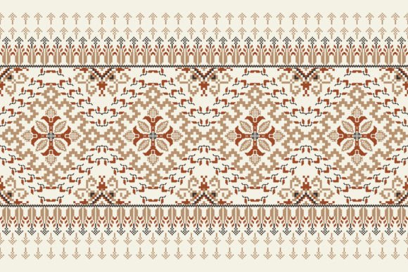 Floral Cross Stitch Pattern for Embroidery