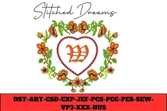 Floral Heart Letter W: A Versatile Design for Business