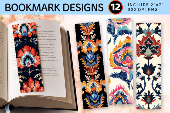 Review: Ikat Embroidery Floral PNG Bookmark Design