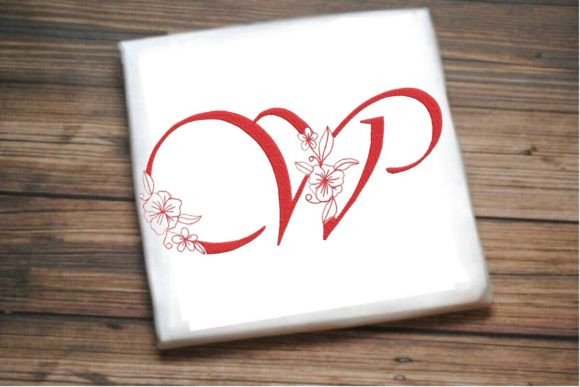 W Floral Monogram Letter: A Festive and Elegant Embroidery Design